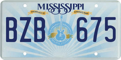 MS license plate BZB675