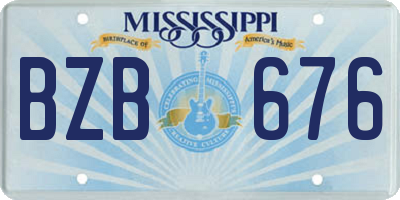 MS license plate BZB676