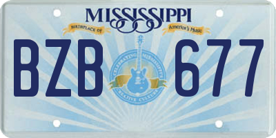 MS license plate BZB677