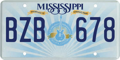 MS license plate BZB678