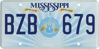 MS license plate BZB679