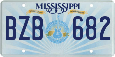 MS license plate BZB682
