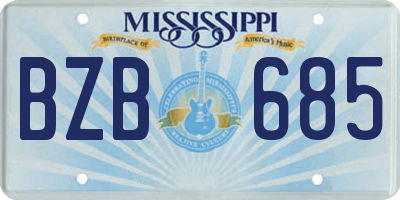 MS license plate BZB685