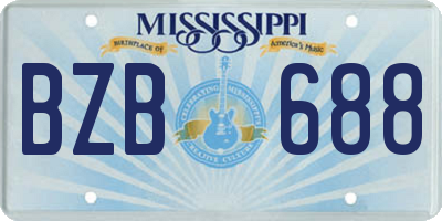 MS license plate BZB688