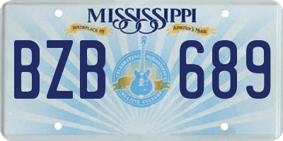 MS license plate BZB689