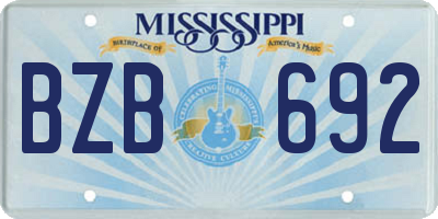 MS license plate BZB692