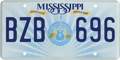 MS license plate BZB696
