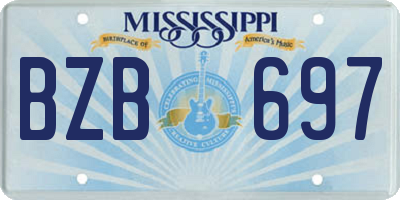 MS license plate BZB697