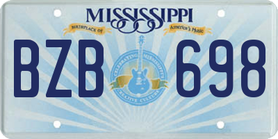 MS license plate BZB698