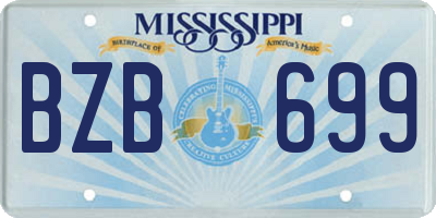 MS license plate BZB699