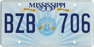MS license plate BZB706