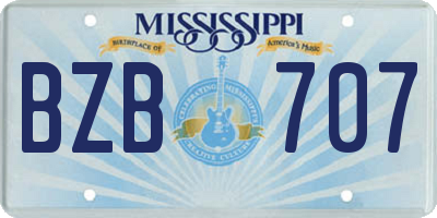 MS license plate BZB707
