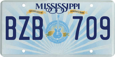MS license plate BZB709