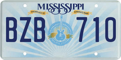 MS license plate BZB710