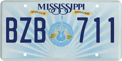 MS license plate BZB711