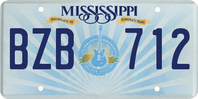 MS license plate BZB712