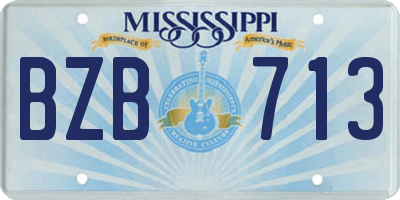 MS license plate BZB713