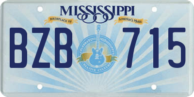 MS license plate BZB715