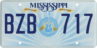 MS license plate BZB717