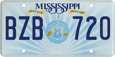 MS license plate BZB720
