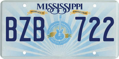 MS license plate BZB722