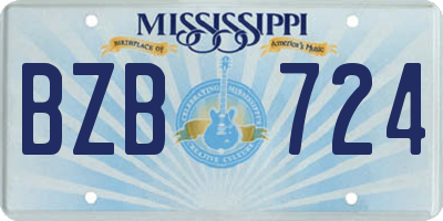 MS license plate BZB724