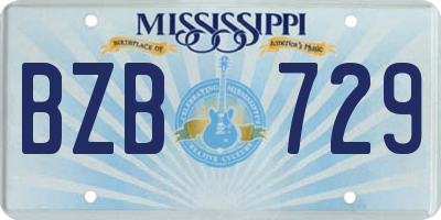 MS license plate BZB729