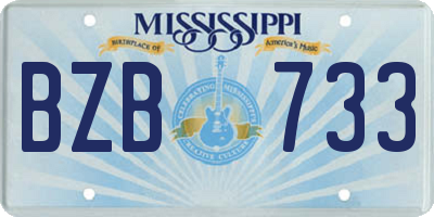 MS license plate BZB733