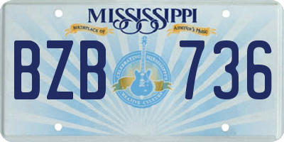 MS license plate BZB736