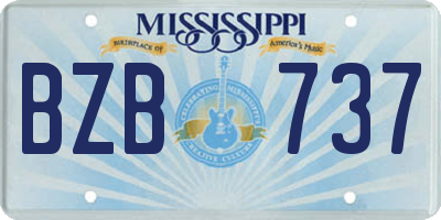 MS license plate BZB737