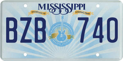 MS license plate BZB740