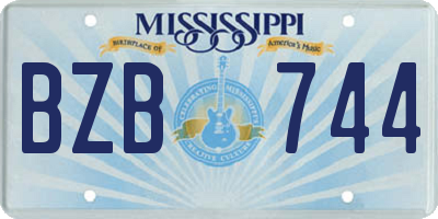 MS license plate BZB744