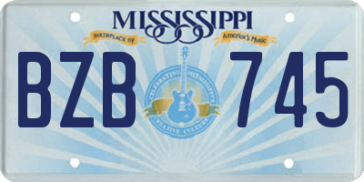 MS license plate BZB745