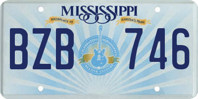 MS license plate BZB746