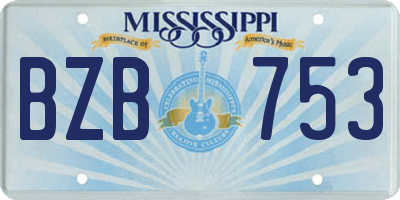 MS license plate BZB753