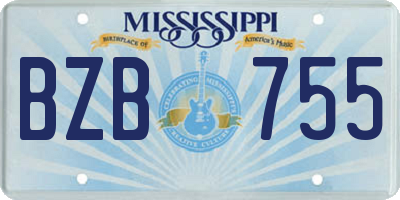 MS license plate BZB755