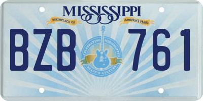 MS license plate BZB761