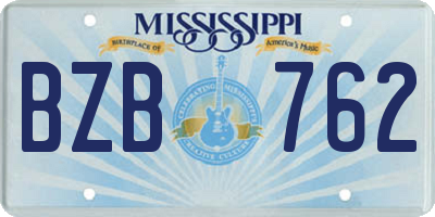 MS license plate BZB762