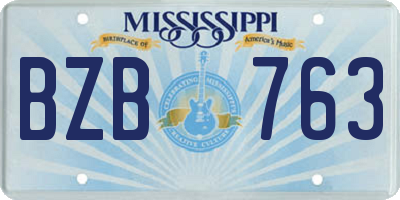 MS license plate BZB763