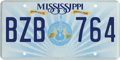 MS license plate BZB764