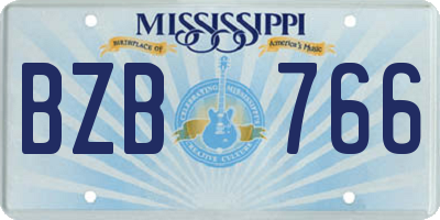 MS license plate BZB766