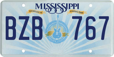 MS license plate BZB767