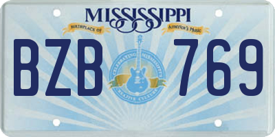 MS license plate BZB769