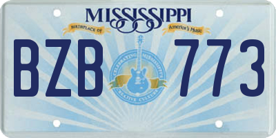 MS license plate BZB773