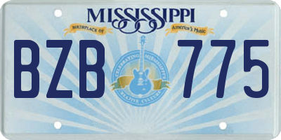 MS license plate BZB775