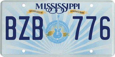 MS license plate BZB776