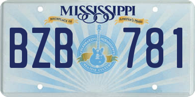MS license plate BZB781