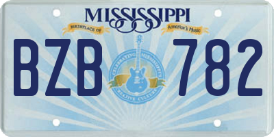 MS license plate BZB782