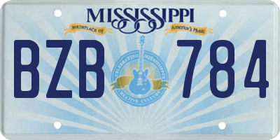 MS license plate BZB784