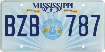 MS license plate BZB787